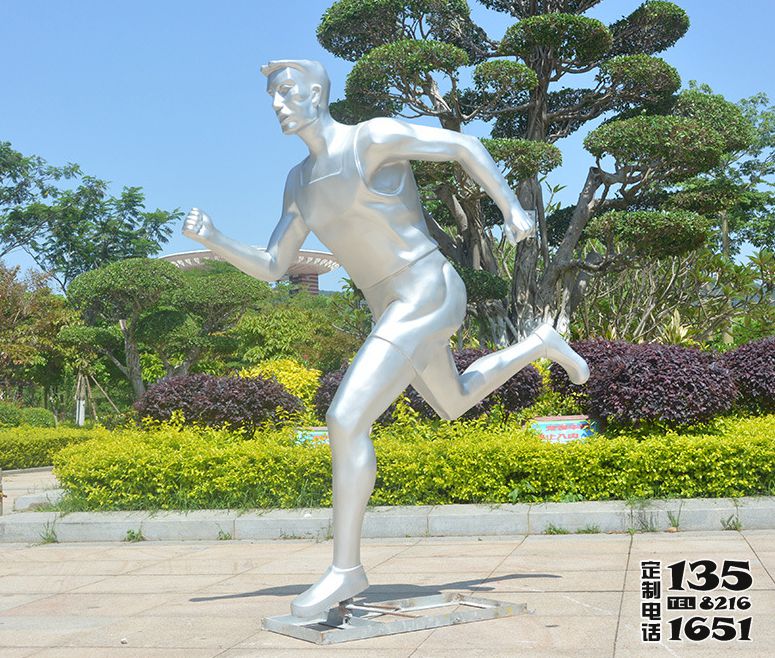 廣場玻璃鋼抽象跑步運(yùn)動(dòng)人物雕塑