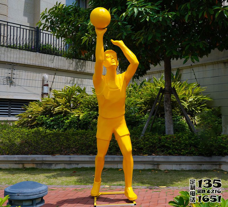 體育廣場戶外抽象打籃球運(yùn)動景觀玻璃鋼人物雕塑